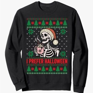 Black Halloween Skeleton Sweater